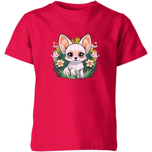 Футболка Us Basic, размер 4, розовый мужская футболка милая собачка среди травы и цветов 3xl белый