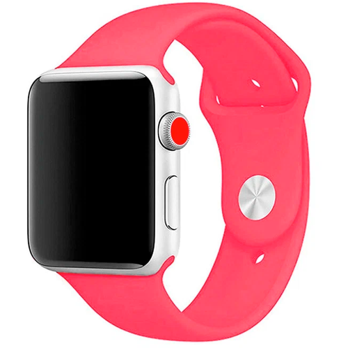 Cиликоновый ремешок для Apple Watch Series 1-8 - 38/40/41 мм (эпл вотч), неоново-розовый