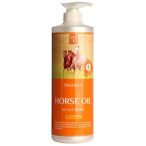 Deoproce шампунь Horse Oil Hyalurone, 1000 мл эмульсия для лица с гиалуроновой кислотой и лошадиным жиром horse oil hyalurone emulsion эмульсия 380мл