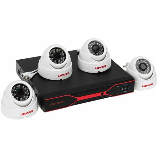Комплект видеонаблюдения REXANT 4 внутренние камеры AHD/2.0 Full HD