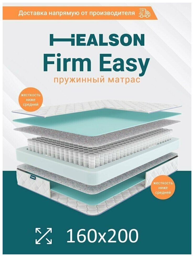 Матрас анатомический на кровать. Healson Firm Easy 160х200