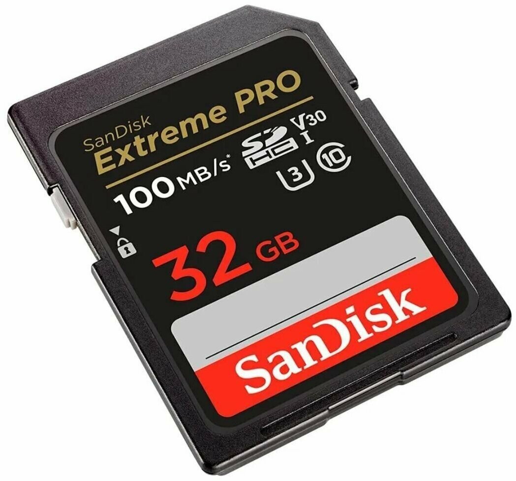 Карта памяти Sandisk Extreme Pro SDHC UHS-I U3 V30 32Gb (100/90 MB/s)