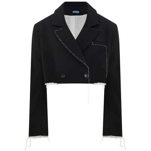 Пиджак Passy, укороченный, оверсайз, размер L, черный