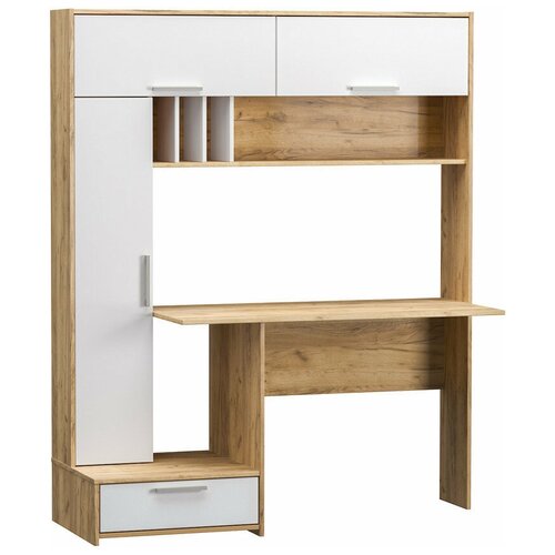 фото Письменный стол mobi лайт 03.243, шхг: 150х57 см, цвет: дуб крафт золотой/белый премиум