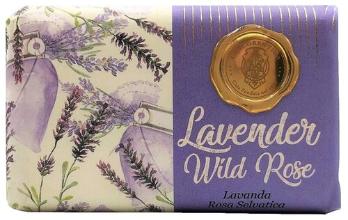 La Florentina Мыло кусковое Gold Seal Lavender & Wild Rose парфюм, 275 г