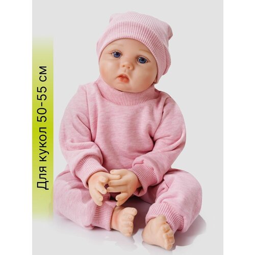 Одежда для куклы Реборн (Reborn) 55см , Rich Line Home Decor, X-44_Розовый-шапочка
