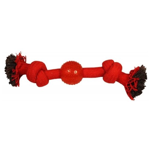 фото Игрушка для собак веревка-канат, 2 узла и мяч, 230мм, triol/12/ (2 шт)