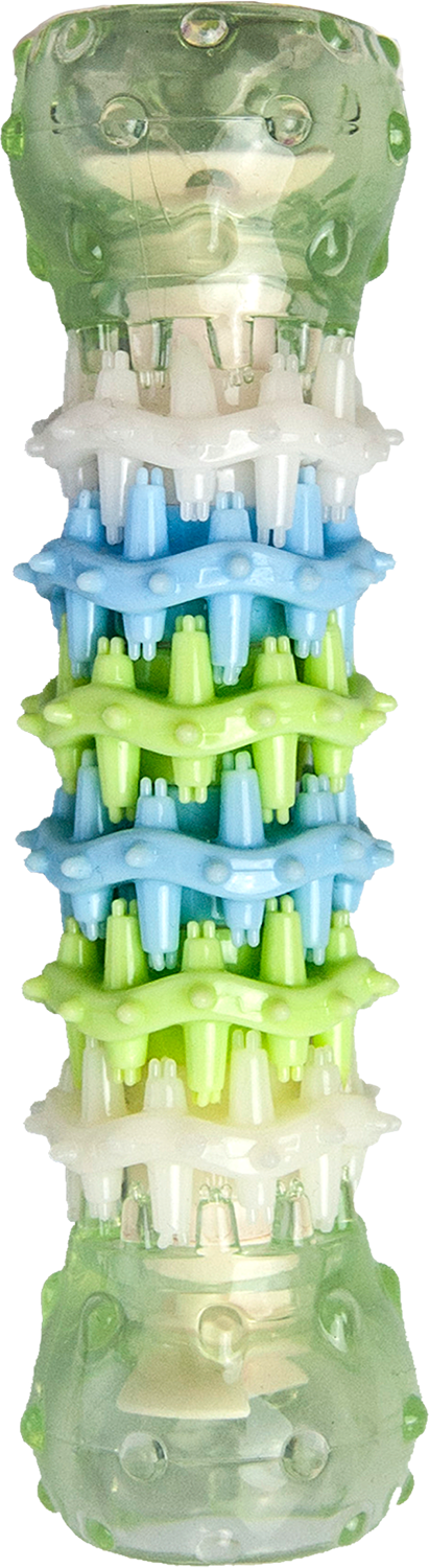Игрушка для собак Japan Premium Pet шестиступенчатая жевательная игрушка для чистки зубов со вкусом копченой курицы, зеленая - фотография № 20