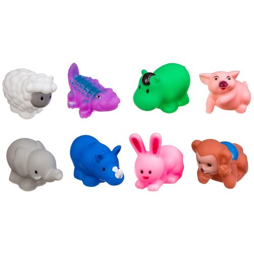 фото Набор для ванной bondibon baby you животные вв3370 серый/синий/розовый