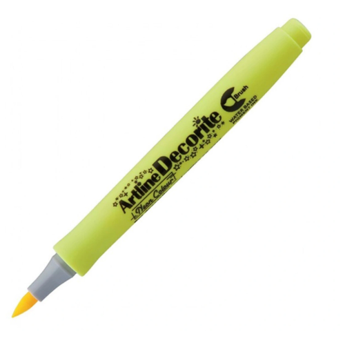 фото Маркер для скетчинга artline decorite neon brush, неоновый желтый, наконечник кисть