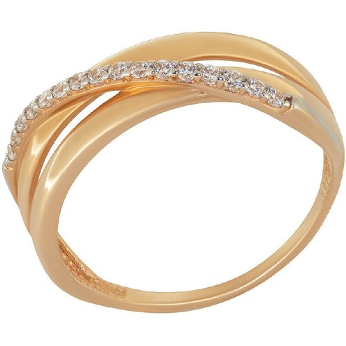 кольцо санис кольцо декоративное из золота Кольцо SANIS, красное золото, 585 проба, фианит, размер 20, золотой, красный