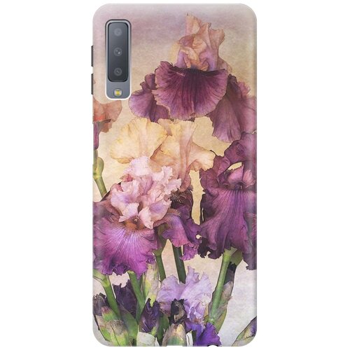 фото Re:paчехол - накладка artcolor для samsung galaxy a7 (2018) с принтом "фиолетовые цветы"