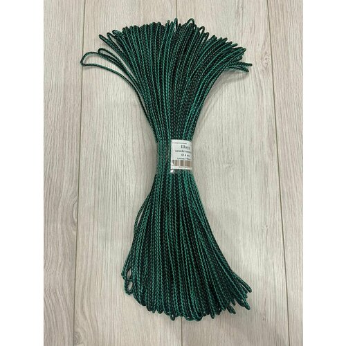 Веревка бельевая, шнур хозяйственный, усилена сердечником, цвет темно-зеленый, черный, диаметр шнура 4мм, моток 100 метров