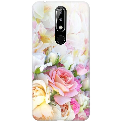 фото Re:paчехол - накладка artcolor для nokia 5.1 plus / x5 (2018) с принтом "нежные розы"