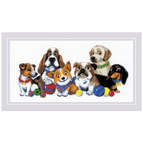 фото Набор для вышивания riolis "дог-шоу" 40х20 см риолис
