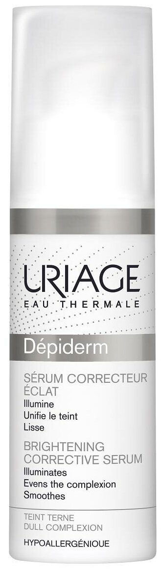 Uriage Depiderm Brightening Corrective Serum Корректирующая сыворотка, придающая сияние для лица, шеи и области декольте, 30 мл