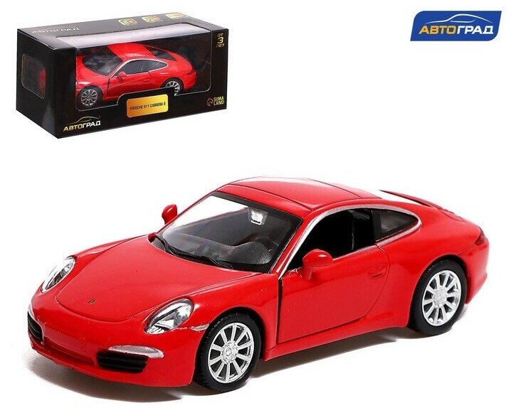 Машина инерционная Автоград Porsche 911 Carrera S, 1:32, открываются двери, красный (554010)