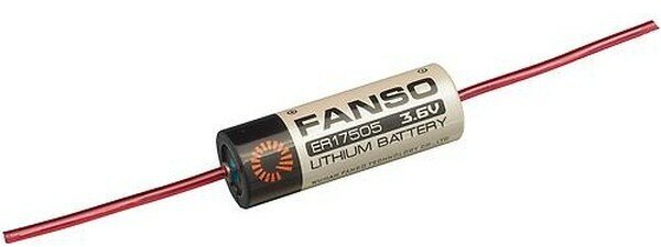 Батарейка Fanso ER17505H/P с аксиальными проволочными выводами.