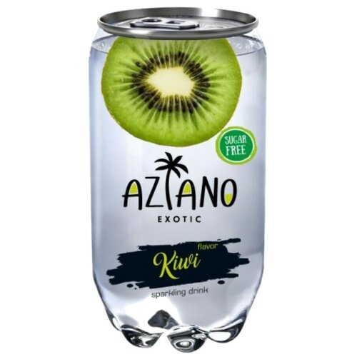 Газированный напиток Aziano Kiwi, 0.35 л, пластиковая бутылка, 12 шт.