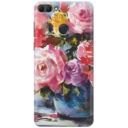 фото Re:paчехол - накладка artcolor для huawei y9 (2018) с принтом "акварельный букет цветов"