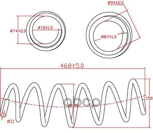 Пружина Подвески Передней Citroen C3 I (Fc, Fn), L468-D150-T11 Zikmar арт. Z48173R