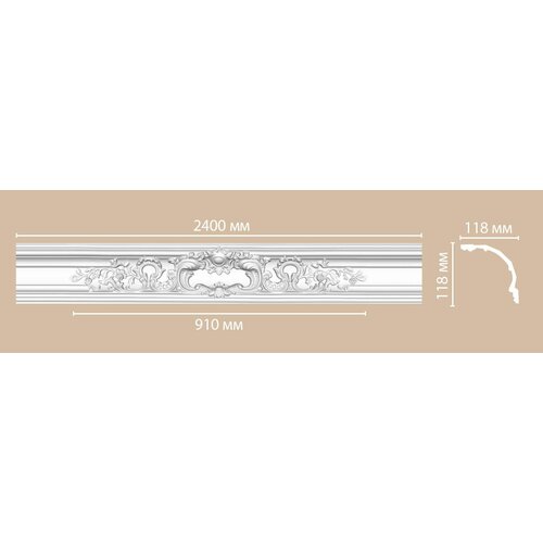 Плинтус потолочный с рисунком DECOMASTER DP-51 (118*118*2400мм)