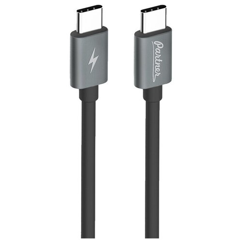 Кабель Partner-Olmio Кабель USB3.1, USB type-C - USB type-C, 1м, черный 038386 кабель hama h 201589 00201589 ver2 0 usb type c usb type c 1м черный