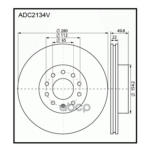 Диск Тормозной | Перед | Adc2134v Nsii0019266030 ALLIED NIPPON арт. ADC2134V