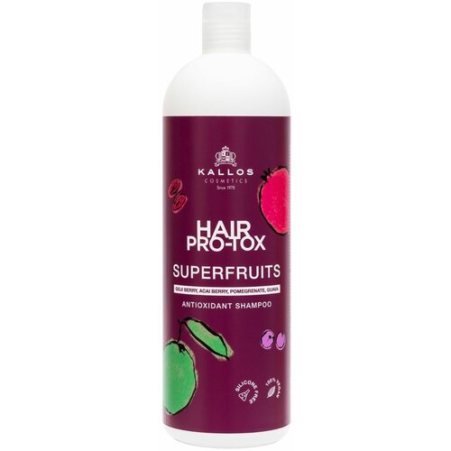 Kallos Антиоксидантный шампунь с витаминами и минералами Pro-Tox Superfruits 0,5 л.