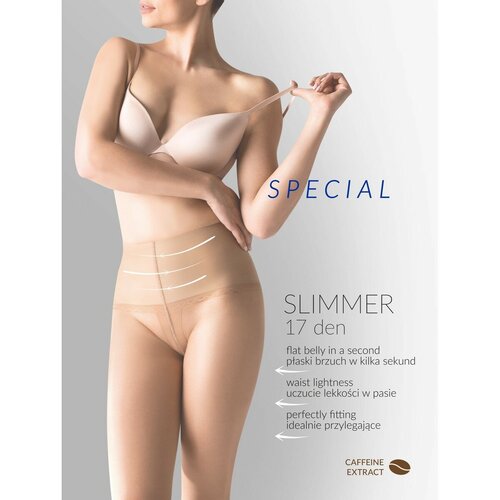 Колготки  Gabriella, 17 den, без шортиков, широкий пояс, размер 2, черный