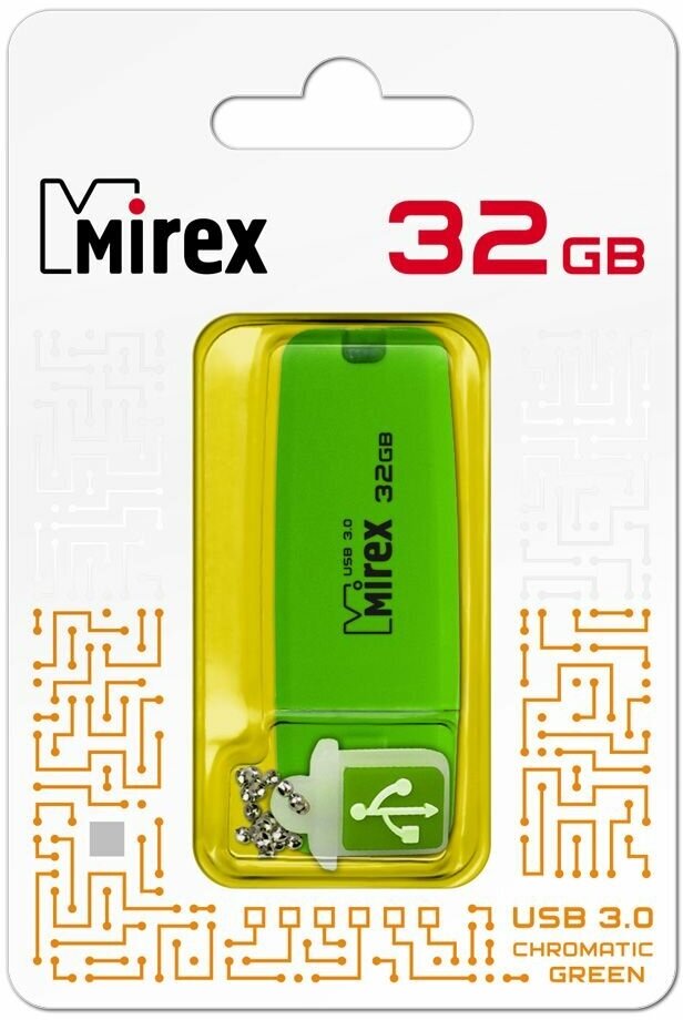 Флешка USB 3.0 Flash Drive MIREX CHROMATIC GREEN 32GB