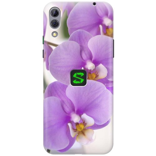 фото Cиликоновый чехол на xiaomi black shark 2 / сяоми блэк шарк 2 с принтом "сиреневые орхидеи" gosso