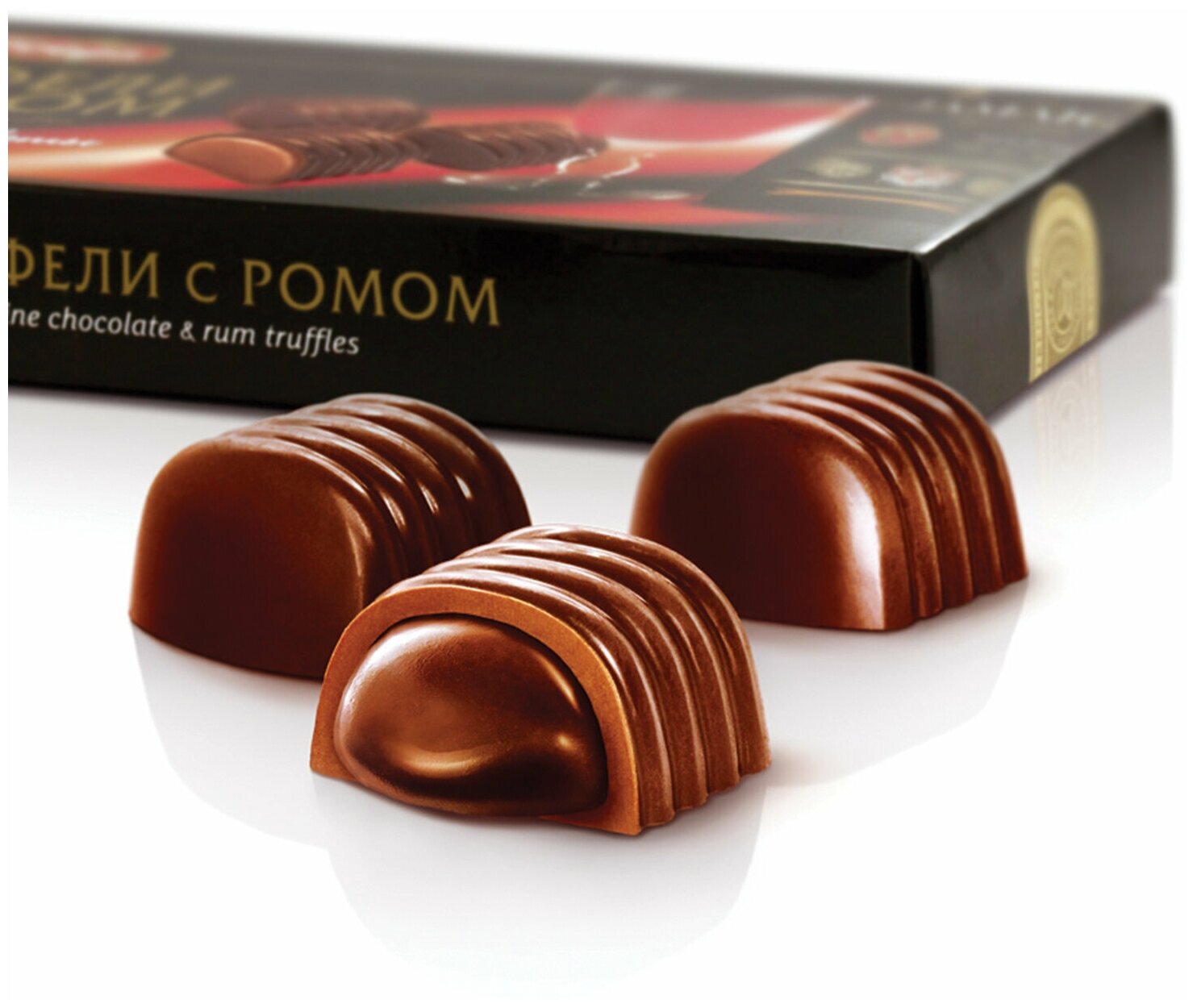 Конфеты победа вкуса "Трюфели шоколадные с ромом", 180 г, картонная коробка, IM_042 - фотография № 3