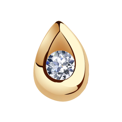 Подвеска Diamant online, золото, 585 проба, кристаллы Swarovski ювелирная подвеска на шею beregy цветок лотоса золото 585