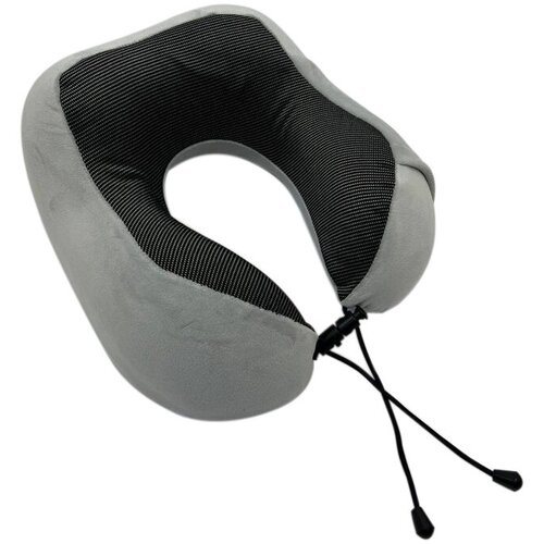 фото Подушка для шеи kamukamu подушка для шеи дорожная ортопедическая мягкая цвет дымчатый серый, черный, серый