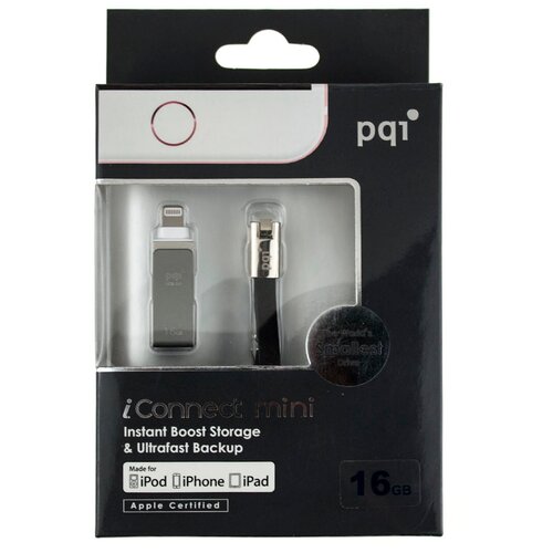 USB-накопитель PQI для Apple 16GB Серый iConnect mini 002 USB3.0/Lightning