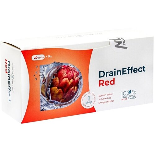 Специализированный пищевой продукт диетического профилактического питания Drain Effect Красный, Ягоды, 20 стиков
