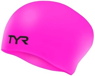 Шапочка для плавания Tyr Long Hair Wrinkle-Free Silicone Junior Cap LCSJRL, розовый