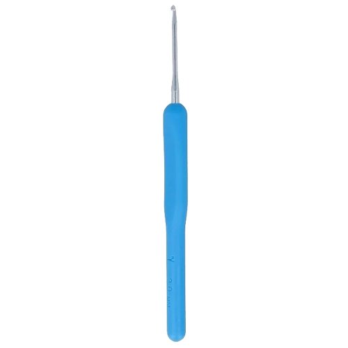 фото Крючок gamma для вязания с пластиковой ручкой mhp диаметр 2 мм, длина 14 см, голубой