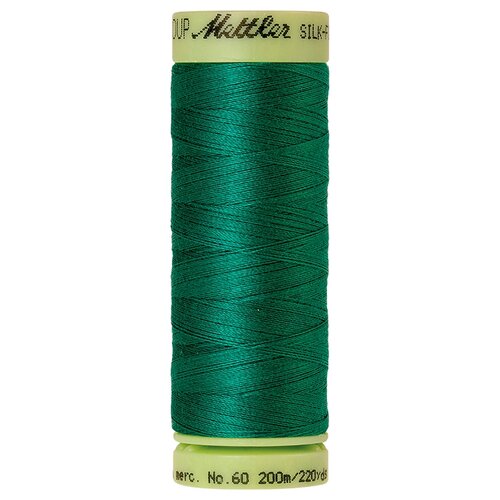 Нить для машинного квилтинга SILK-FINISH COTTON 60, 200 м 100% хлопок 0222 Green ( 9240-0222 ) нить для машинного квилтинга silk finish cotton 60 200 м 100% хлопок 0611 blue green opal 9240 0611