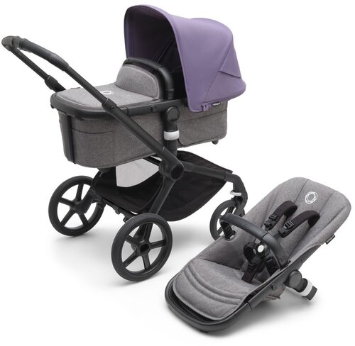 Детская коляска 2 в 1 Bugaboo Fox5 Black/Grey Melange/Astro Purple