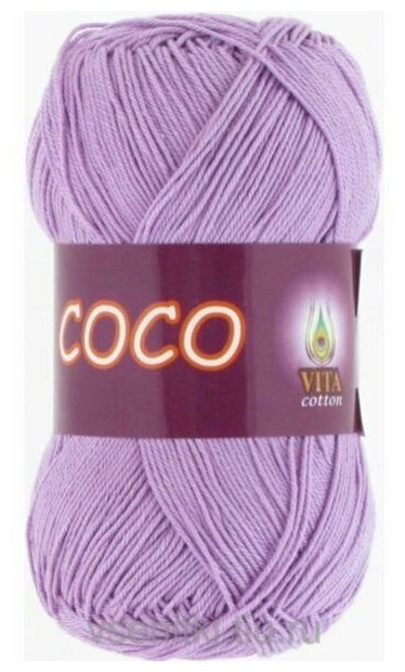 Пряжа Vita Coco (Коко) 3869 сиреневый 100% мерсеризованный хлопок 50г 240м 1 шт