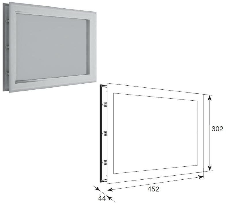 Окно акриловое 452х302 белое для панелей со структурой "филенка", DH85626 - DoorHan