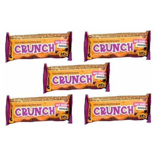 Bombbar, CRUNCH Protein Bar, набор 5шт по 50г (Брауни чизкейк) bombbar crunch protein bar упаковка 20х50г брауни чизкейк