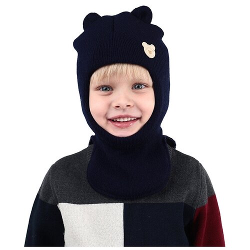 фото Шапка baziator зимняя, подкладка, вязаная, размер 50-52, голубой