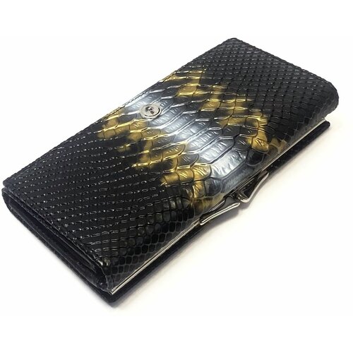 фото Кошелек , фактура под рептилию, черный bental