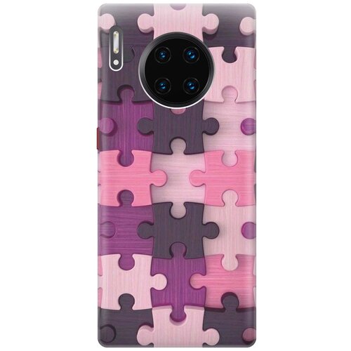 фото Gosso ультратонкий силиконовый чехол-накладка для huawei mate 30 pro с принтом "сиреневый паззл"