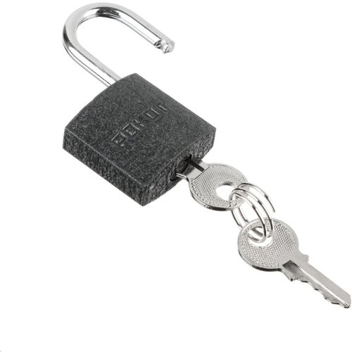 Замок навесной 25мм чугун, 2 ключа, автоматическое запирание, рокот