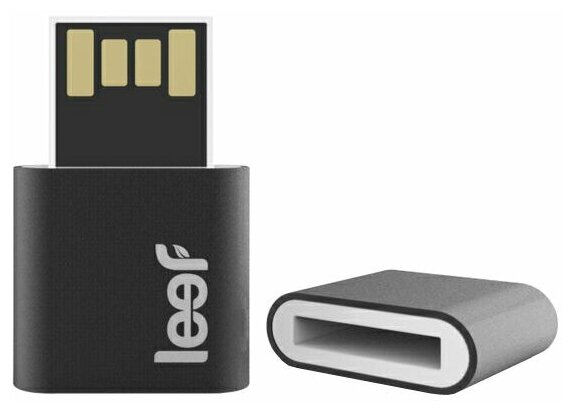 Флеш Диск 64GB Leef Fuse, USB 2.0, магнитный черно/белый