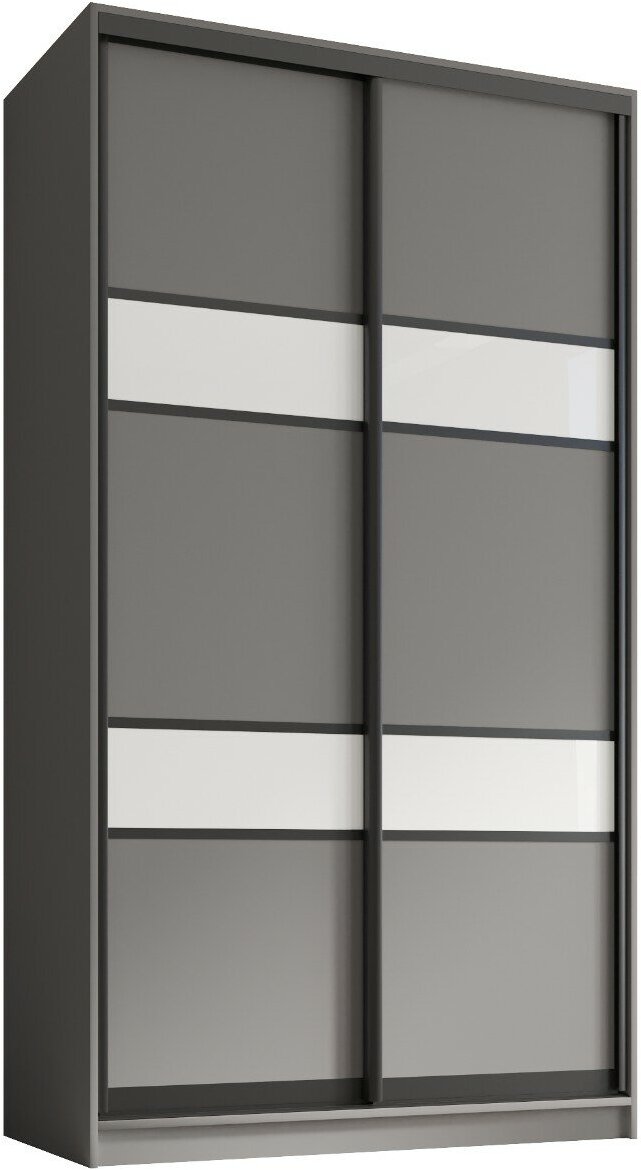 Шкаф-купе "Брунс 2" 100-45-220 графит профиль глянец черный